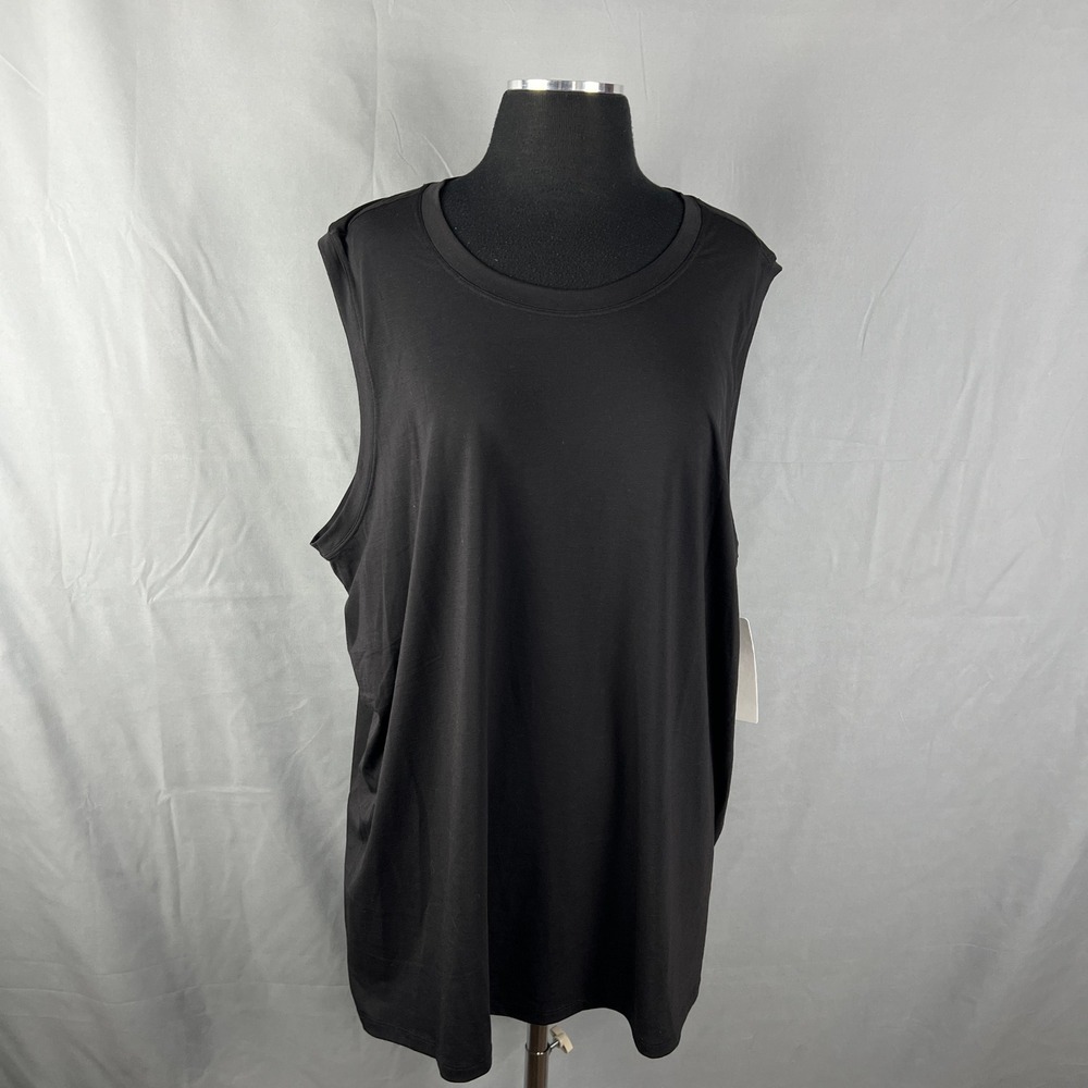 Athleta Tank Top Women 3X Black Stretch Crew Neck Wide Strap Training Athleisure